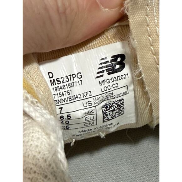 New Balance Men 237 White MS237PG Leather Sneaker Running Shoe